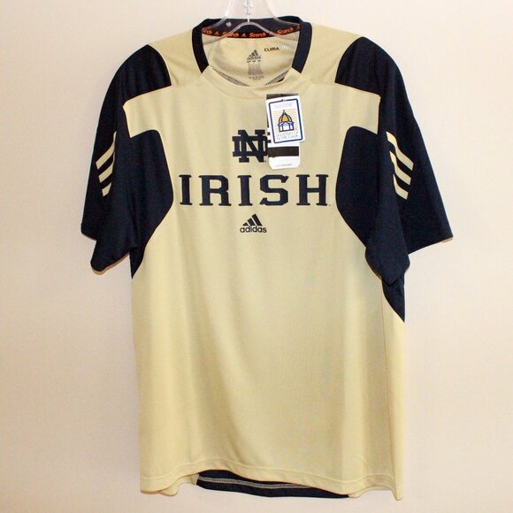 3/$118❤️new Notre Dame Fighting Irish NCAA Adidas S/S crew neck shirt navy gold - Picture 1 of 11